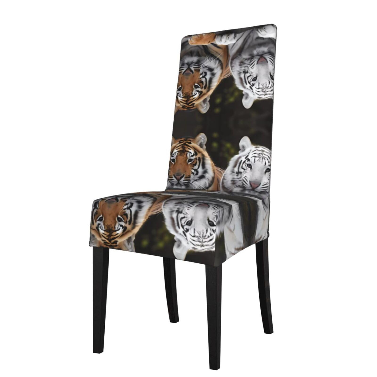 YYHHAOFA Tiger Couple Prints Protection Cover for Dining Chair - Stretch Slipcovers, Easy Refresh for Your Dining Room & Event Decor