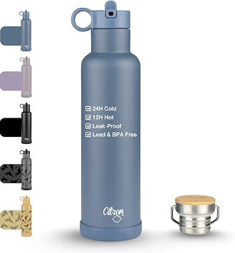 Citron - Vacuum insulated stainless steel water bottle, 750 ml, teal