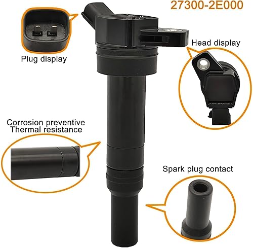 Miniatura 9 de Bobina de encendido Bujía de iridio UF651 compatible con Hyundai Kia Elantra GT Coupé Tucson Forte Soul 1.8L 2.0L