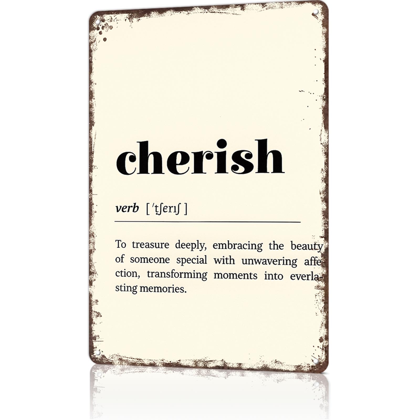 KWQDOZF Funny Metal Signs Poster 8x12inch Cherish Aluminum Sign Wall Art For Home Room Bedroom Office Decor