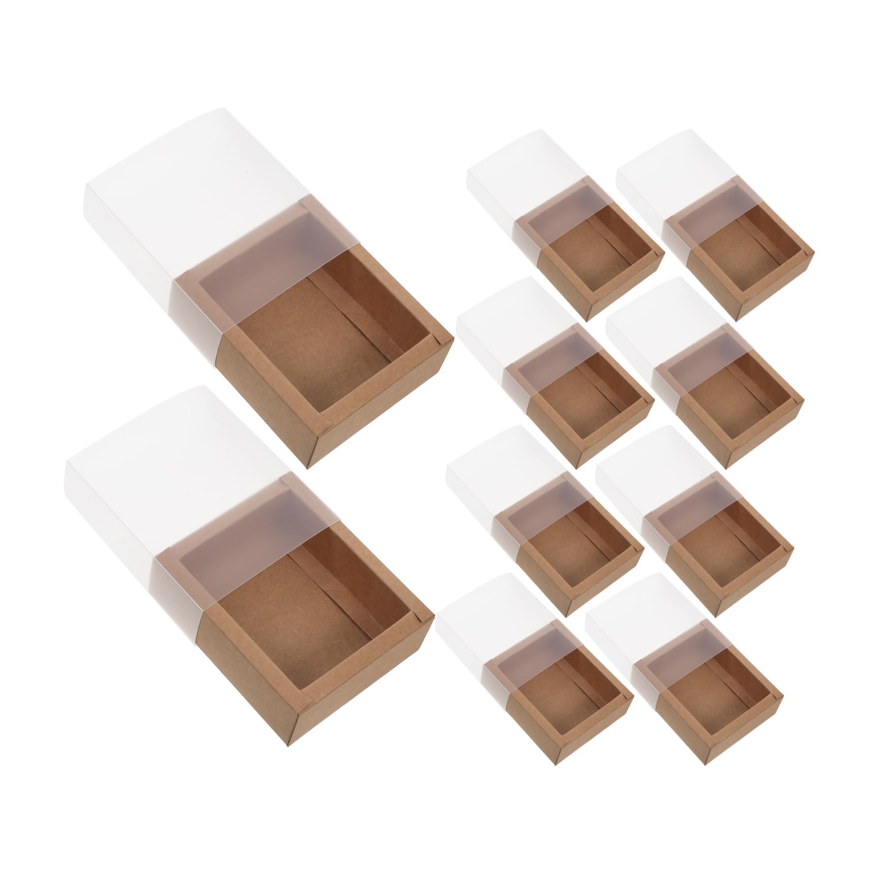 ULTECHNOVO 10pcs Pull out Tea Drawer Box Tea Packaging Case with Unobstructed Views for Events and Celebrations for Event Planners and Hosts