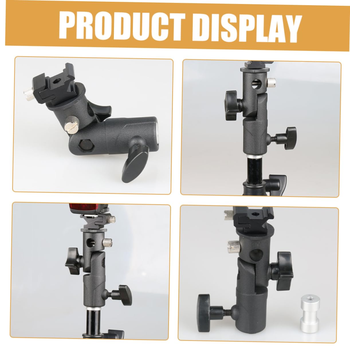 ARTIBETTER Photography Accessories Lamp Holder Photography Bracket Light Stand Adapter Flashlight Stand Supply Flash Bracket Flash Stand Bracket Mount Flashlight Holder Aluminum Alloy