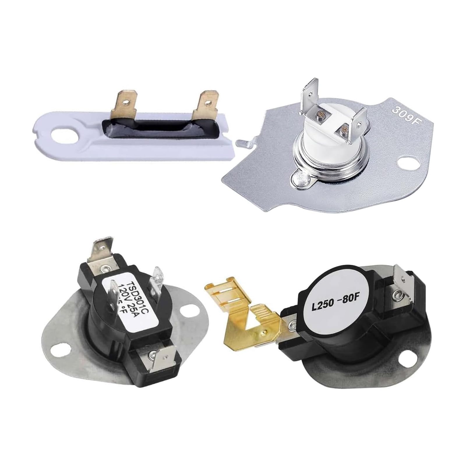 CAZSTYK 3977393 3392519 Dryer Thermal Fuses and Cycling Thermostat Set for Dryer Cycling Thermostat