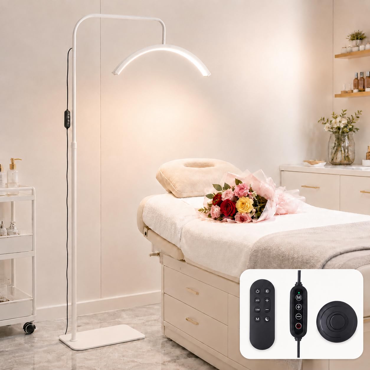 duowelly Half Moon Lamp 48W Lash Light,Dimmable Beauty Salon Lights