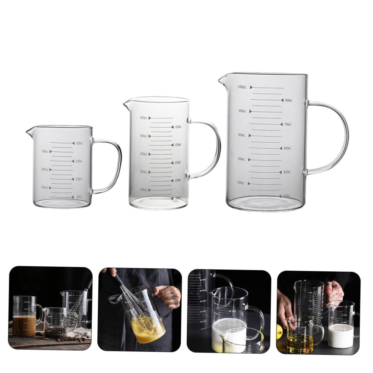 IMIKEYA 3pièces à Mesurer Graduées Mug Pour Lait Jus Et Ingrédients De Pâtisserie Précision Et Lisibilité Assurées