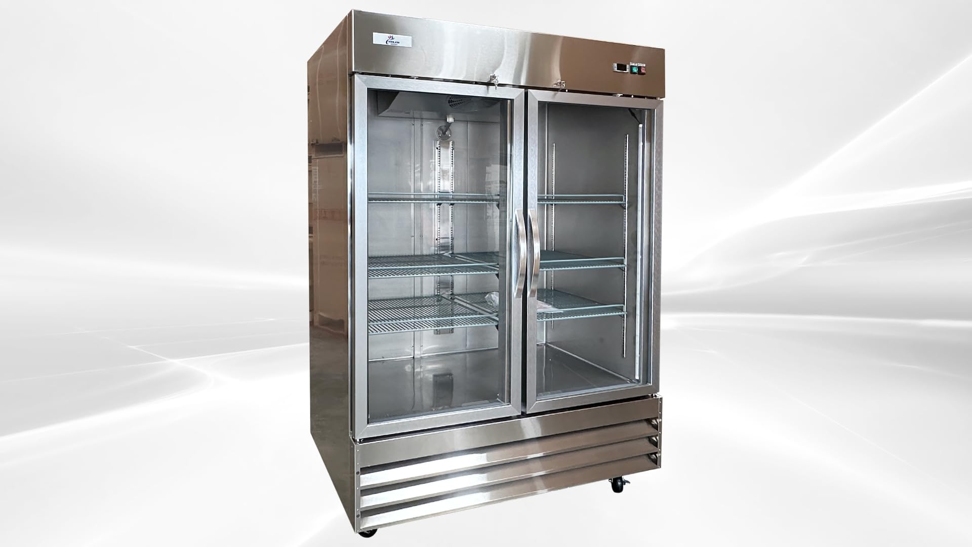 Cooler Depot Commercial Freezer Glass 2 Double Door Stainless Steel Exterior, Upright Reach In Nsf 54" Width 6 Shelves, Display Merchandiser 47 Cuft -8°F To 0°F Cfg-2ffgss on Fridge.com - View 3
