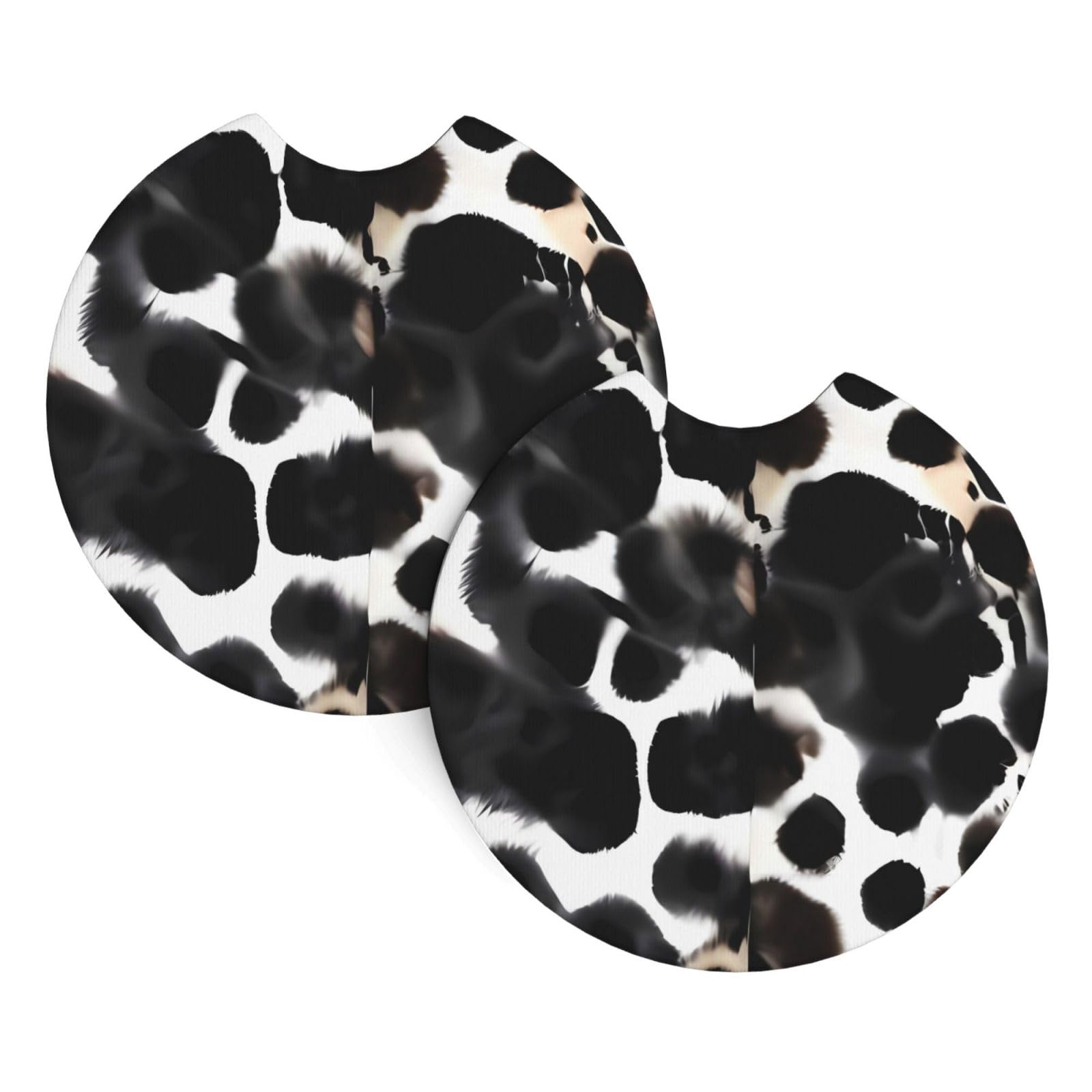 2 Pack Car Coaster for Cup Holders Cow Fur Print Car Cup Coaster 2.7" Neoprene Non-Slip Automotive Cup Mat Universal Auto Car Interior Accessories for Women Men Cup Pad