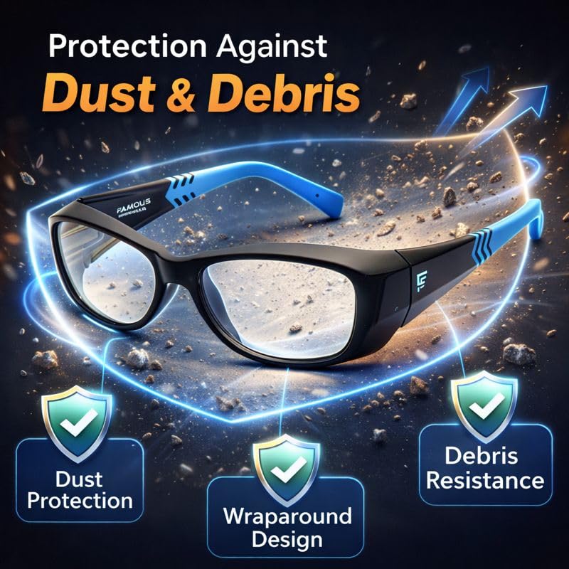 Image of FAMOUS Prescription safety eyeglass frames for men and women polycarbonate material replaceable Lens