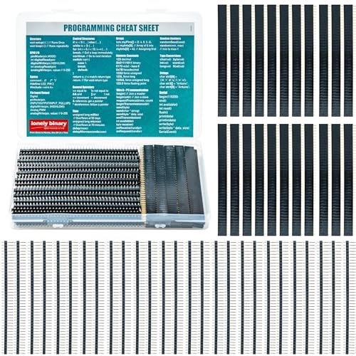 Lonely Binary 75pcs 2.54mm Male hearder and Female Breadboard Pin Headers (20x40-pin Female headers, 55x40-pin Male headers) with Storage Case Compatible with Arduino ESP32 STEM DIY Projects