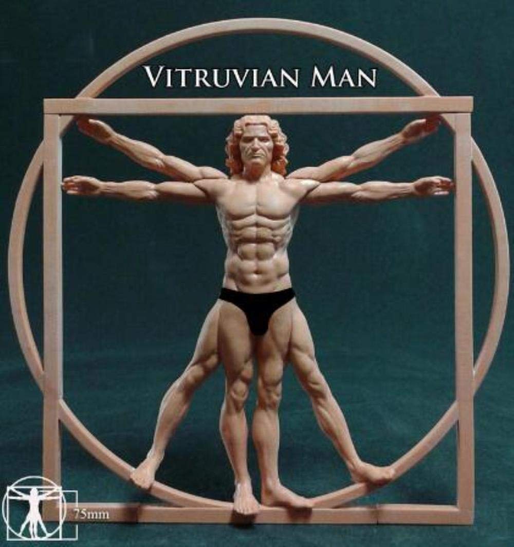 XINGCHANG Assembly Unpainted Scale 1/22 80Mm Vitruvian Man High Historical Toy Resin Model Miniature Kit