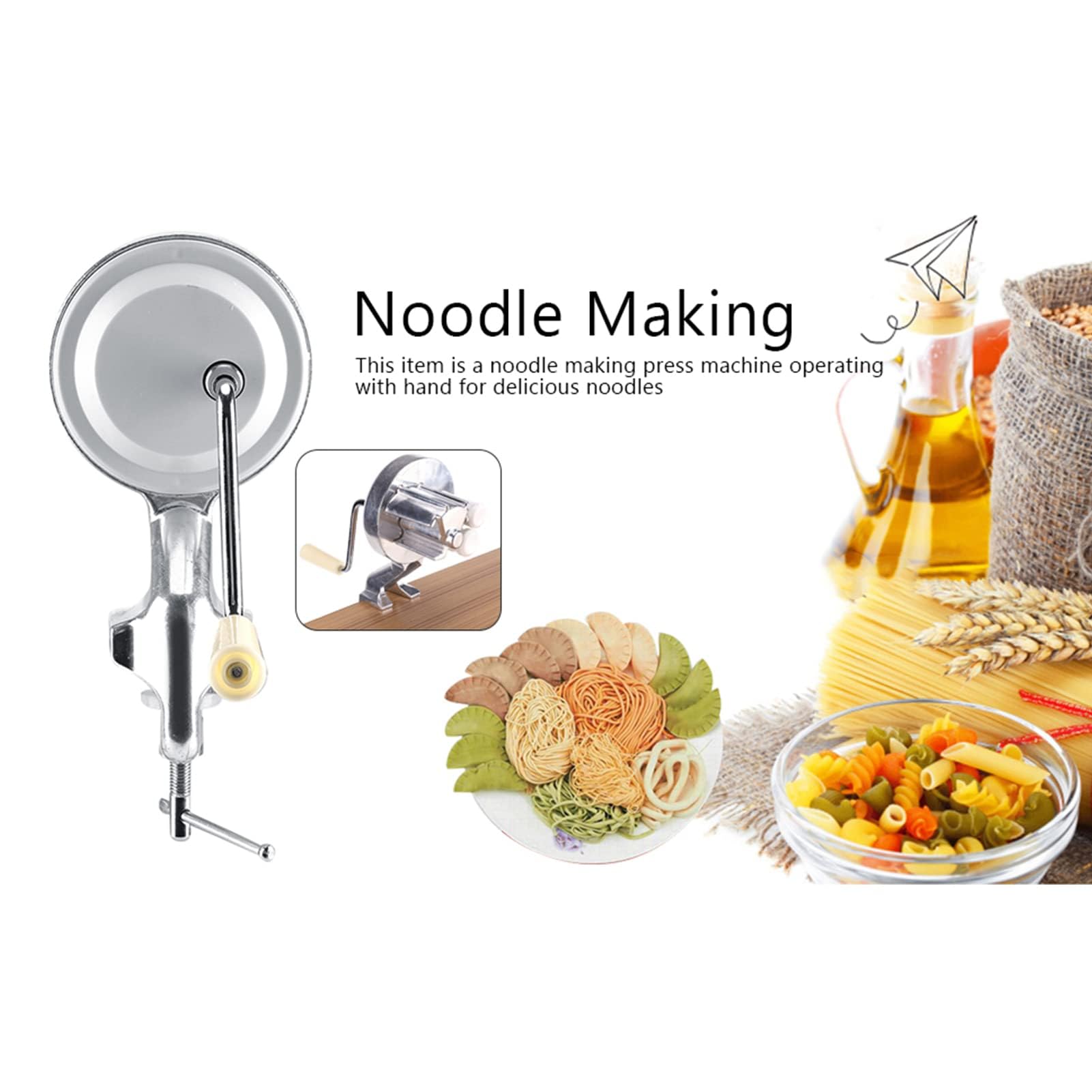 Máquina Manual De Prensa De Fideos De Aleación De Aluminio Máquina Para Hacer Pasta De Cocina Con Abrazadera Ajustable, Para Cocina, Cocinar