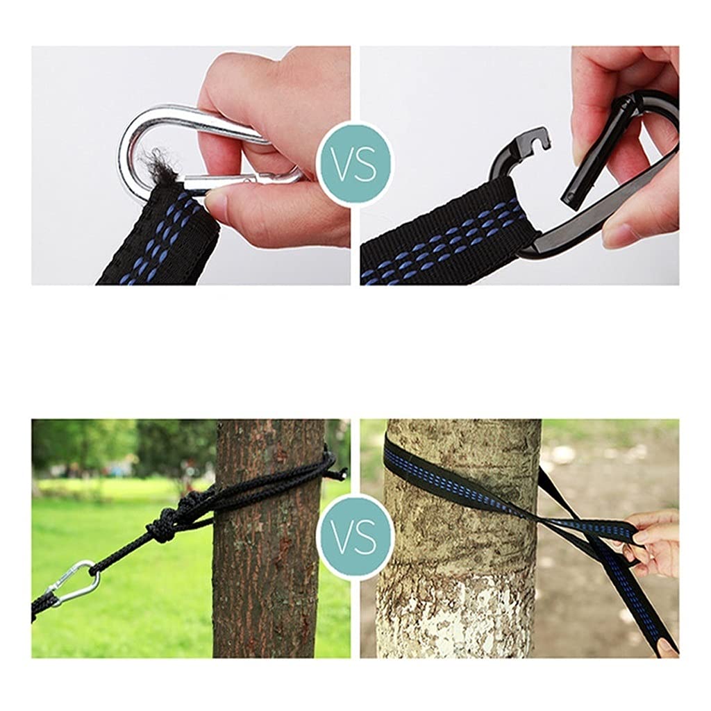Podróżny hamak kempingowy Przenośny hamak z podwójnym kempingiem z hamakami drzew, Parachute Nylon Hammock na podróż ogrodu plażę (Color : A)