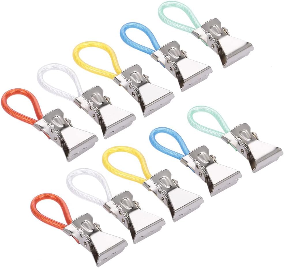 10 Pcs 5 colorsTea Towel Clips, Metal Tea Towel Storage Clip, Multi-Color Kitchen Towel Hanging Clips, Small Clips for Bedroom, Bathroom, Kitchen, Cupboard Laundry Storage