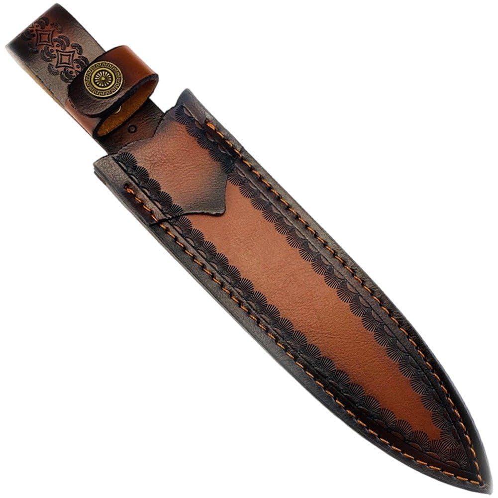 HiyyFloy Handmade Cowhide Leather Knife Sheath - Horizontal Compact Carry Knife Belt Loop with Buckle - Heavy Duty Knives Cover or Sleeves