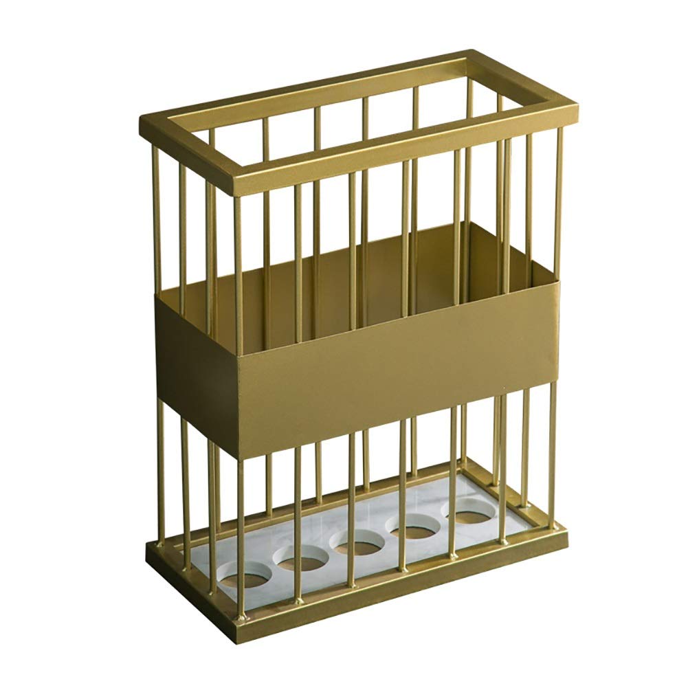 WQPMNYG Gold Umbrella Stand for Entryway - Sturdy Metal RackHolds 5 Umbrellas Stylish Storage Solution for Home and Office Decor