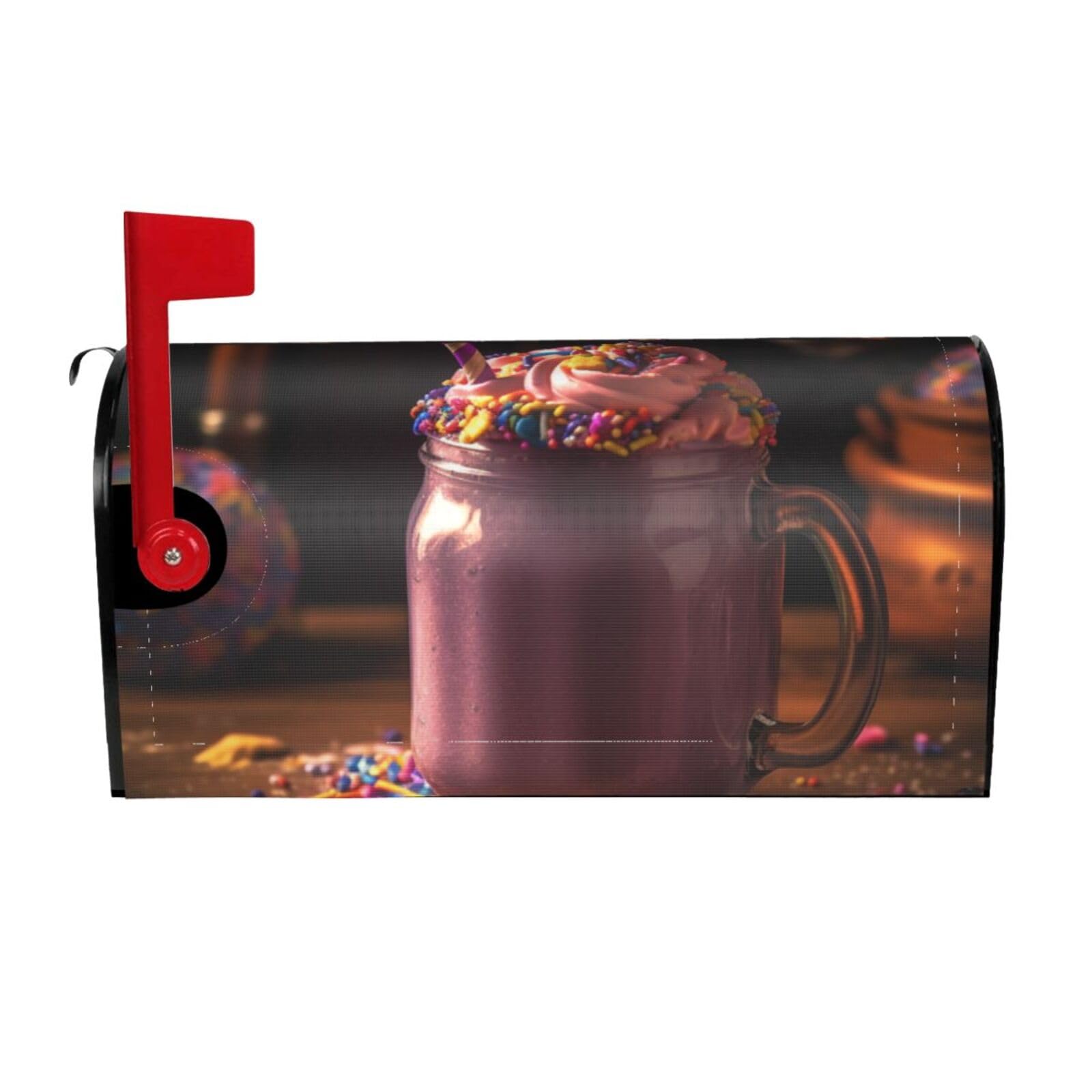 Milkshake Mailbox Covers Magnetic Wraps Post Letter Box Cover Garden Home Decor 21x18 in