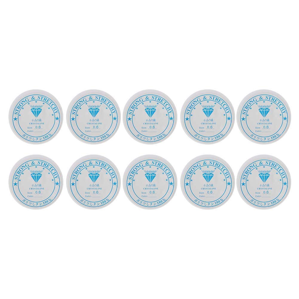 Pongnas White Crystal Stretchy Elastic Line Transparent Beading String Thread For Jewelry Making (0.6Mm)