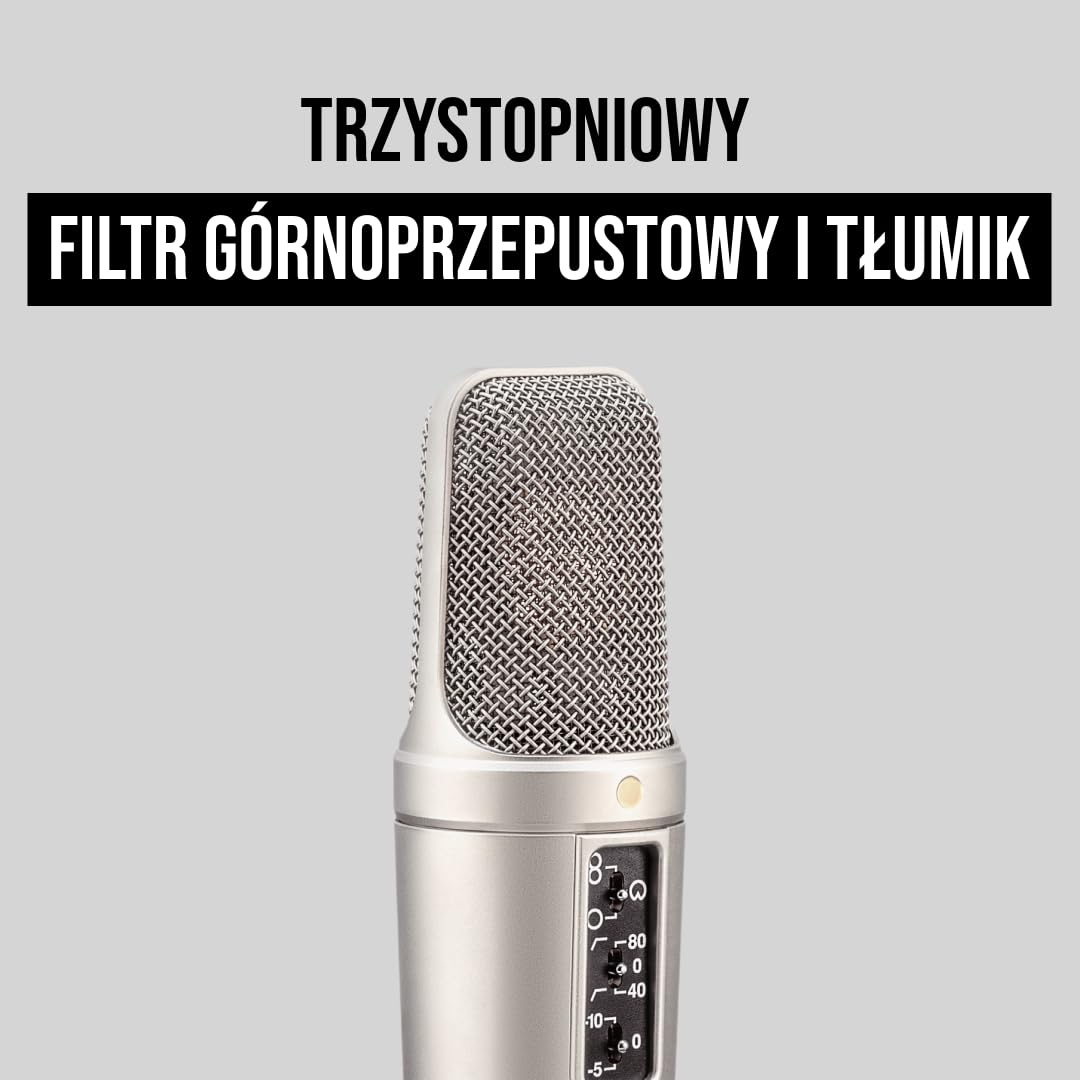 RØDE NT2-A Wszechstronny mikrofon pojemnościowy z dużą membraną z przełączalnym kierunkiem polaryzacji, padem i filtrem dolnoprzepustowym do nagrywania wokalu i instrumentów