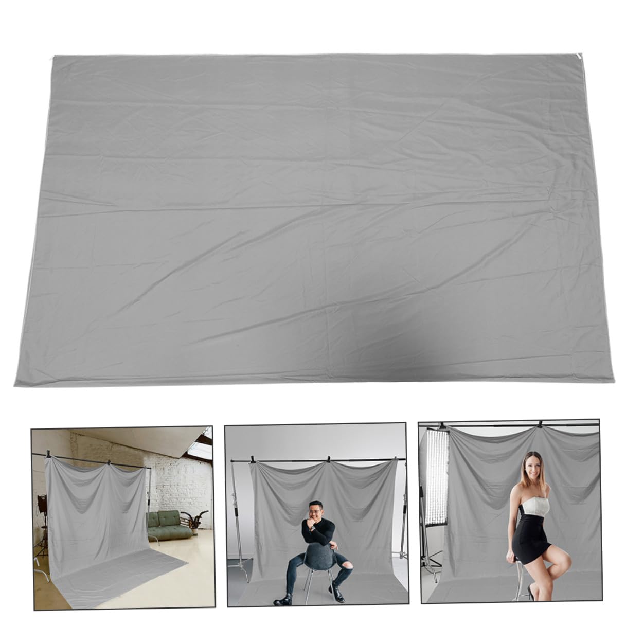 Sfondo Fotografico Grigio Spesso 3x2 M, Decorazione Fondale per Studio Fotografico e Scenografie, Telo Pieghevole Multiuso per Casa, Feste e Ristoranti