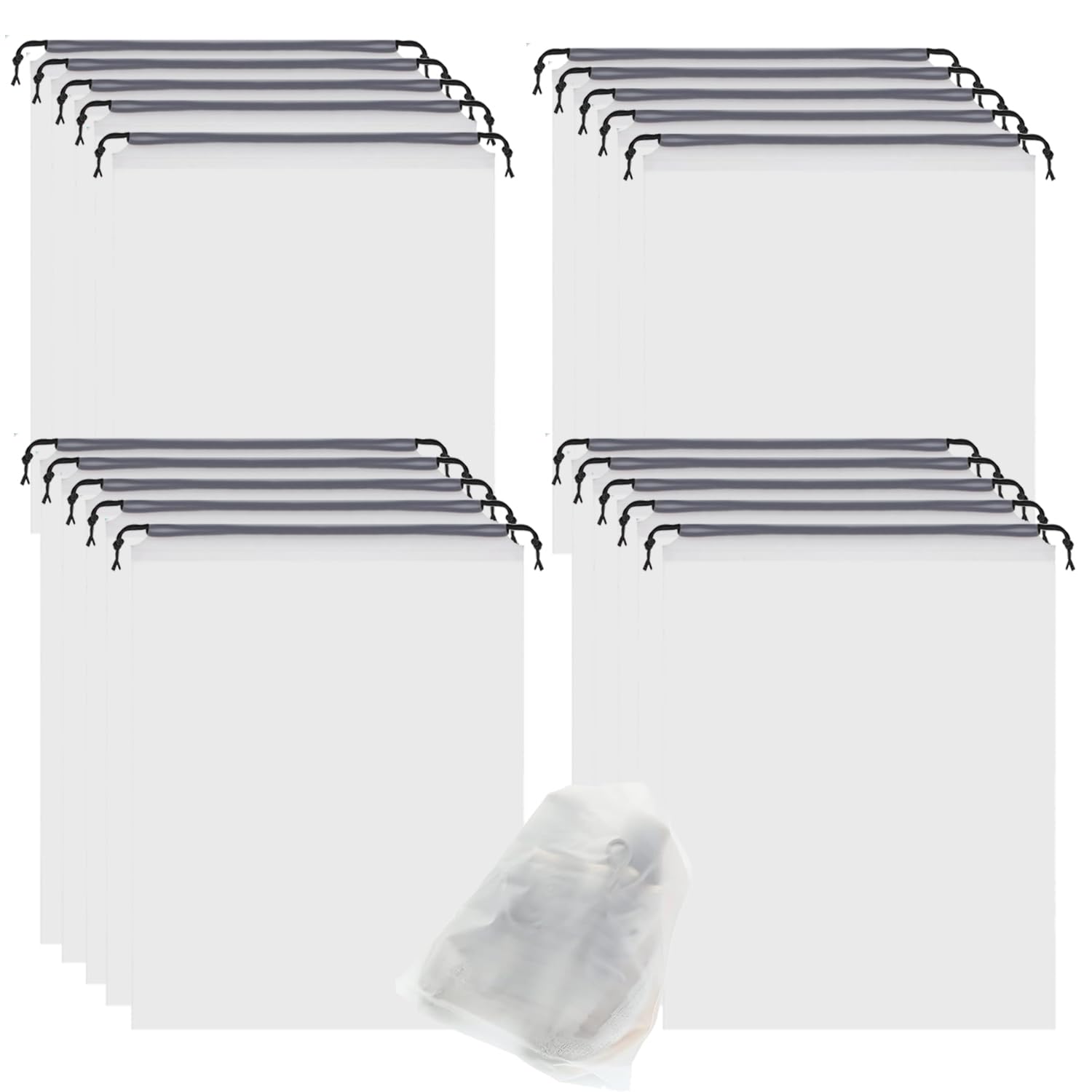 20Pack Clear Shoe Bags for Travel,11.8 * 15.7" Drawstring Travel Shoe Bags for Packing, Waterproof Dustproof Portable Travel Shoe Storage Bag with