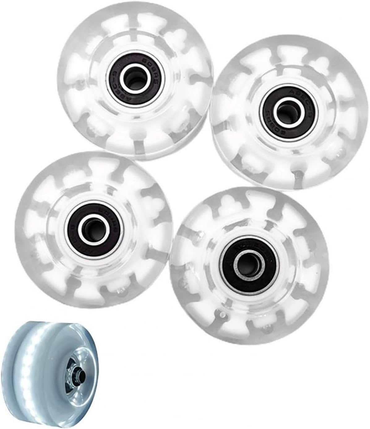 Roller Skate Wheels 4pcs Flash Wheel Luminous Wheel Roller Skates Flashing Wheels for Inline Skates for Adults Kids Roller(Pupule)