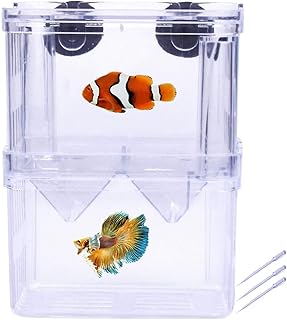 ENIVING Fish Breeding Box Isolation Box Aquarium Fish Tank Hatchery Incubator Breeder Box Fish Breeding Tanks Breeder Isolation Divider Hatching Boxes with Suction Cups