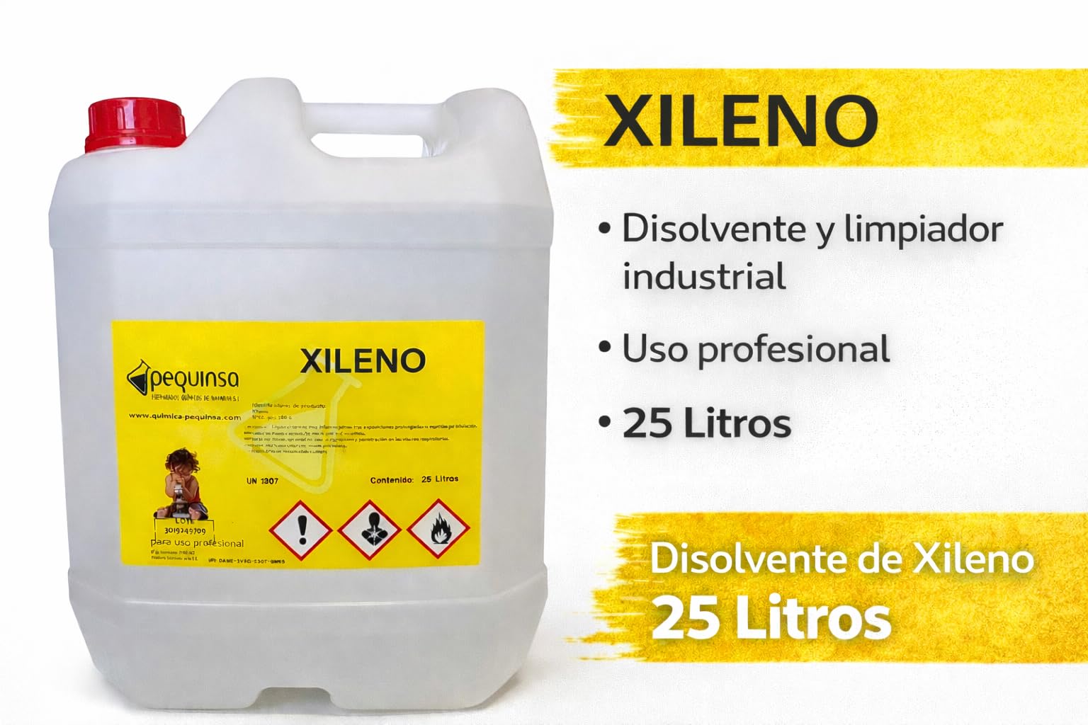 Xileno. Puro.Envase 25 Litros. CAS: 905-588-0 Disolvente.