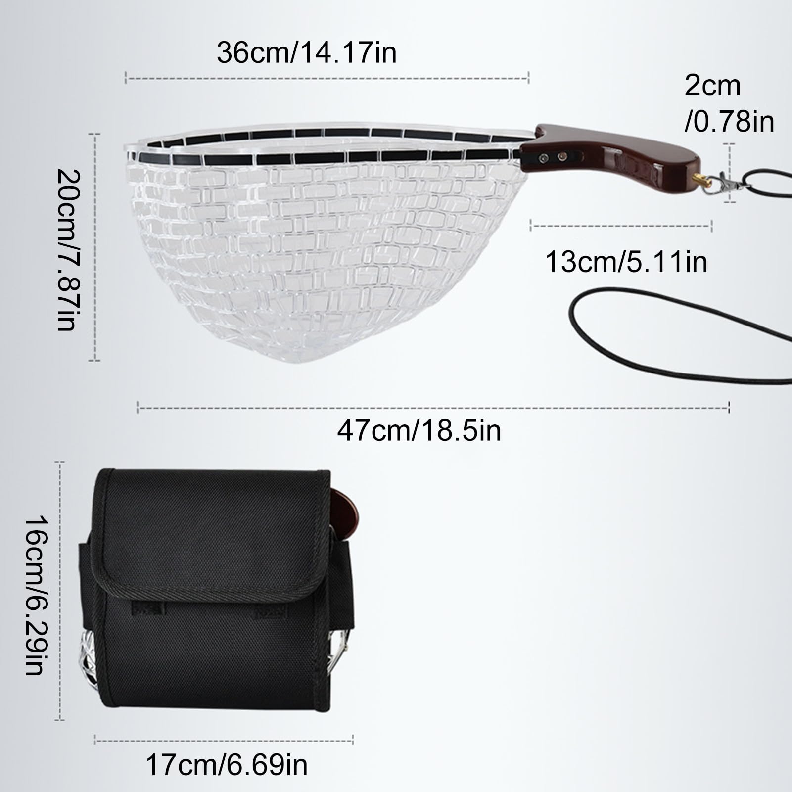 Filets de Pêche Épuisette Pliable avec Manche pour Aquarium | Poignée Ergonomique pour Stockage des Prises Vivantes Piscines Plages Étangs Saumon Mouche Kayak Bar