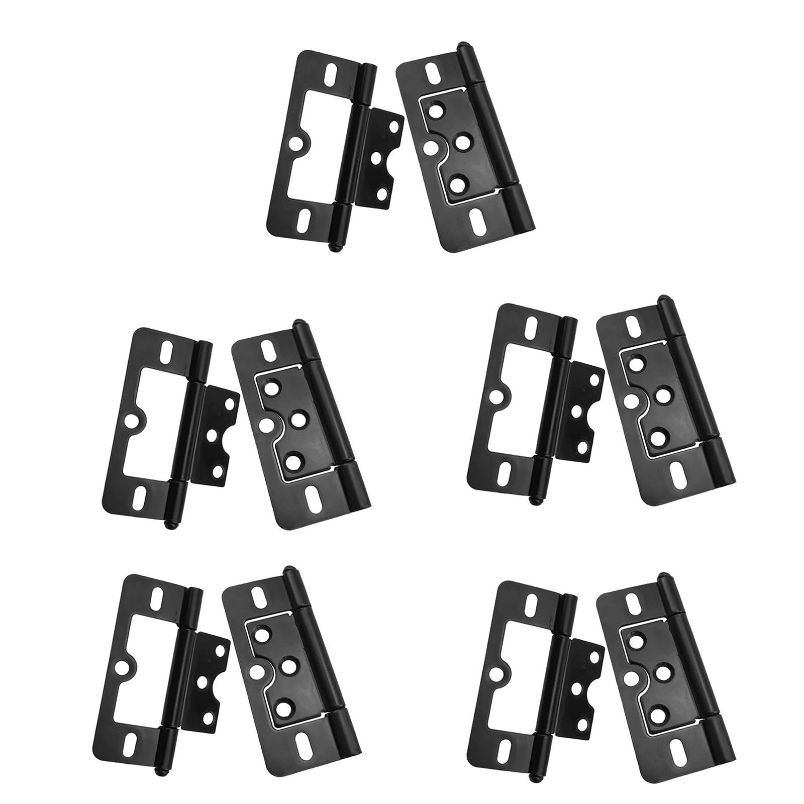 Msioytog Black Of 10 Practical Quiet Door Hinges Without Mortise Required Smooth Rotation For Cabinets Wardrobes And Window Wardrobe Hinges