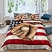 BYSQX Bettwäsche-Set 3 Teilig 135X200 cm Mit Reißverschluss Bett-Bezug, 80X80 cm Kissen-Bezug Bett-Garnitur - Retro Amerikaner Flagge Baseball (1 STK.135 X 200 cm + 2 STK. 80 X 80 cm)