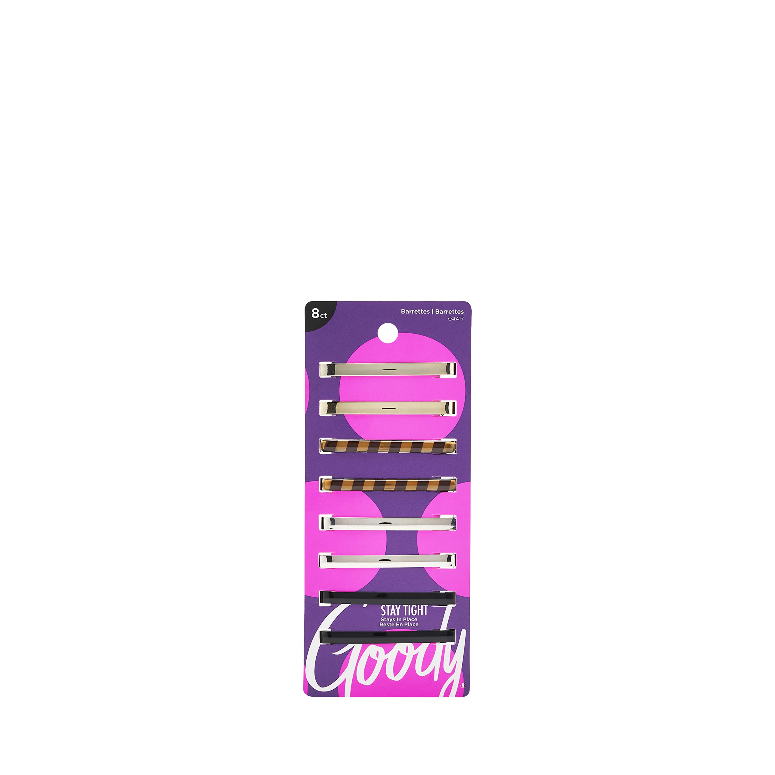Goody Classics Barrette Stay Tight, Patterned, 8 Count