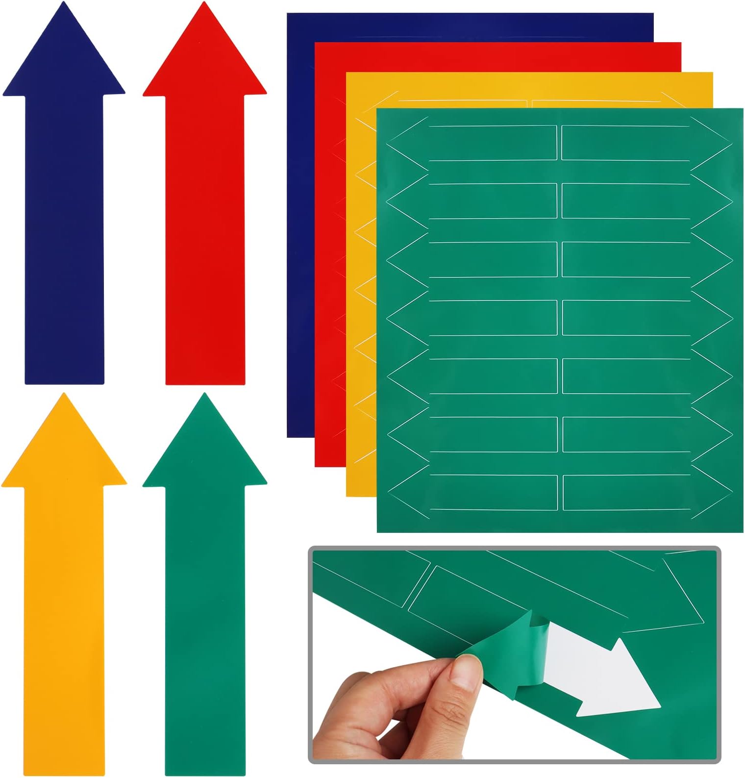 Arrow Floor Decals Stickers, 56 Pieces PVC Directional Adhesive Arrow Sign Removable(1.6x4.8in)
