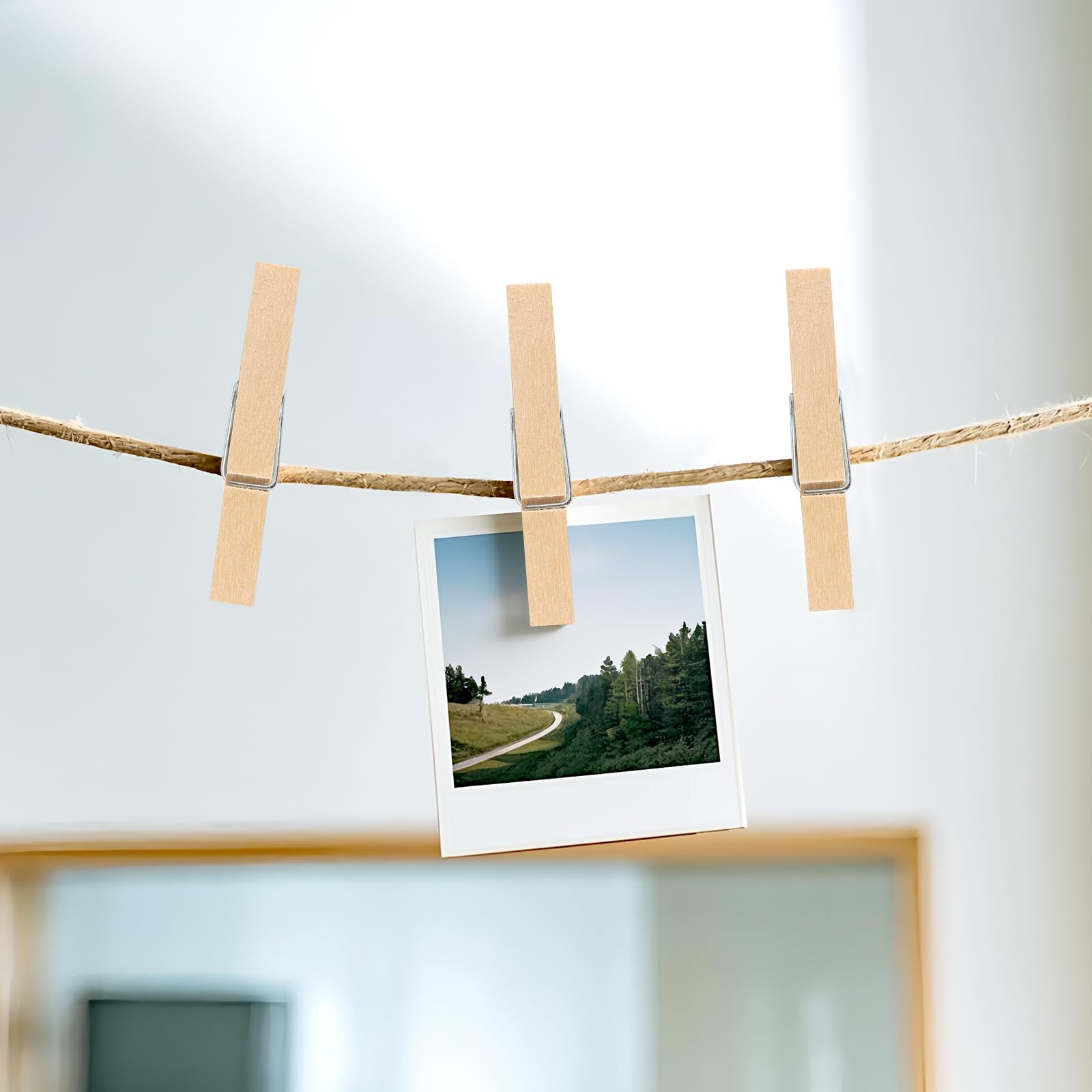 400 Stück 7,1 cm natürliche Holz-Wäscheklammern, verbesserte Holz-Wäscheklammern mit Feder für Handwerk, Fotos, Kleidung, Handtücher, Dekoration, Kunstwand