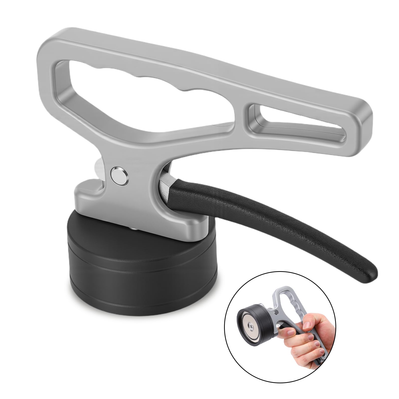 Forte Strumento di Magnetica Manuale, Potente Magnete al Neodimio con Maniglia a Sgancio Rapido, Raccoglitore di Metallo Portatile per Sollevamento di Oggetti Metallici Pesanti (50KG)