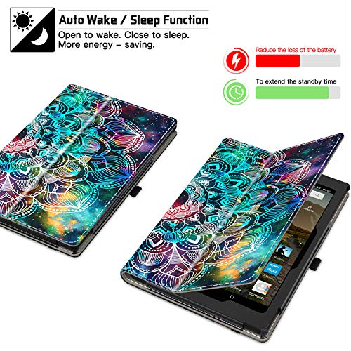 Retear Folio Case For All-New Amazon Fire Hd 8 & Fire Hd 8 Plus Tablet (Only Fit 10Th Generation 2020 Release), Premium Pu Leather Stand Protective Cover With Auto Wake/Sleep, Mandala Flower #TOP2