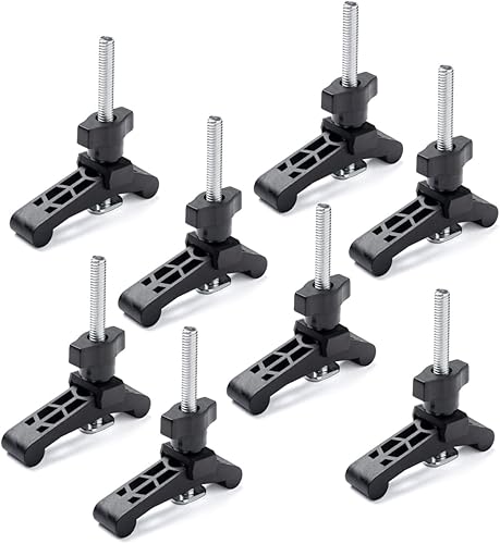 POWERTEC Abrazadera de sujeción en T con pernos de pista en T de 3-12 pulgadas para máquina CNC, trineo de sierra de mesa, prensa de taladro, banco