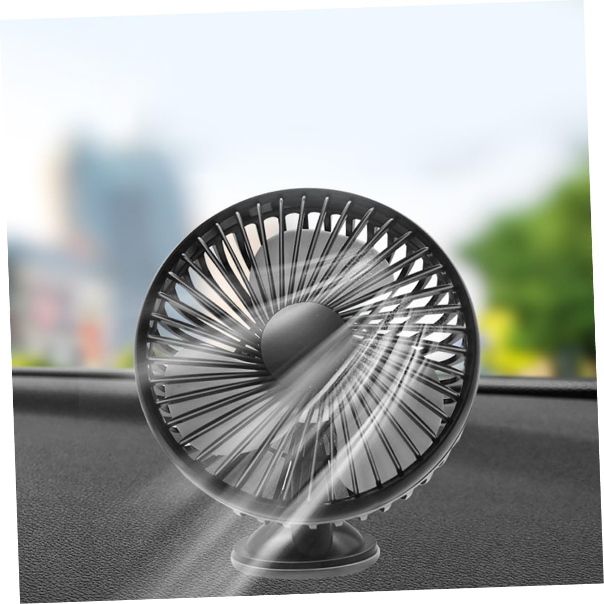 POPETPOP 3 pcs Portable Adjustable USB Car Cooling Fan Low Noise Rotating Electric Fan for Summer Use Vehicles Energy Efficient and Lightweight Black