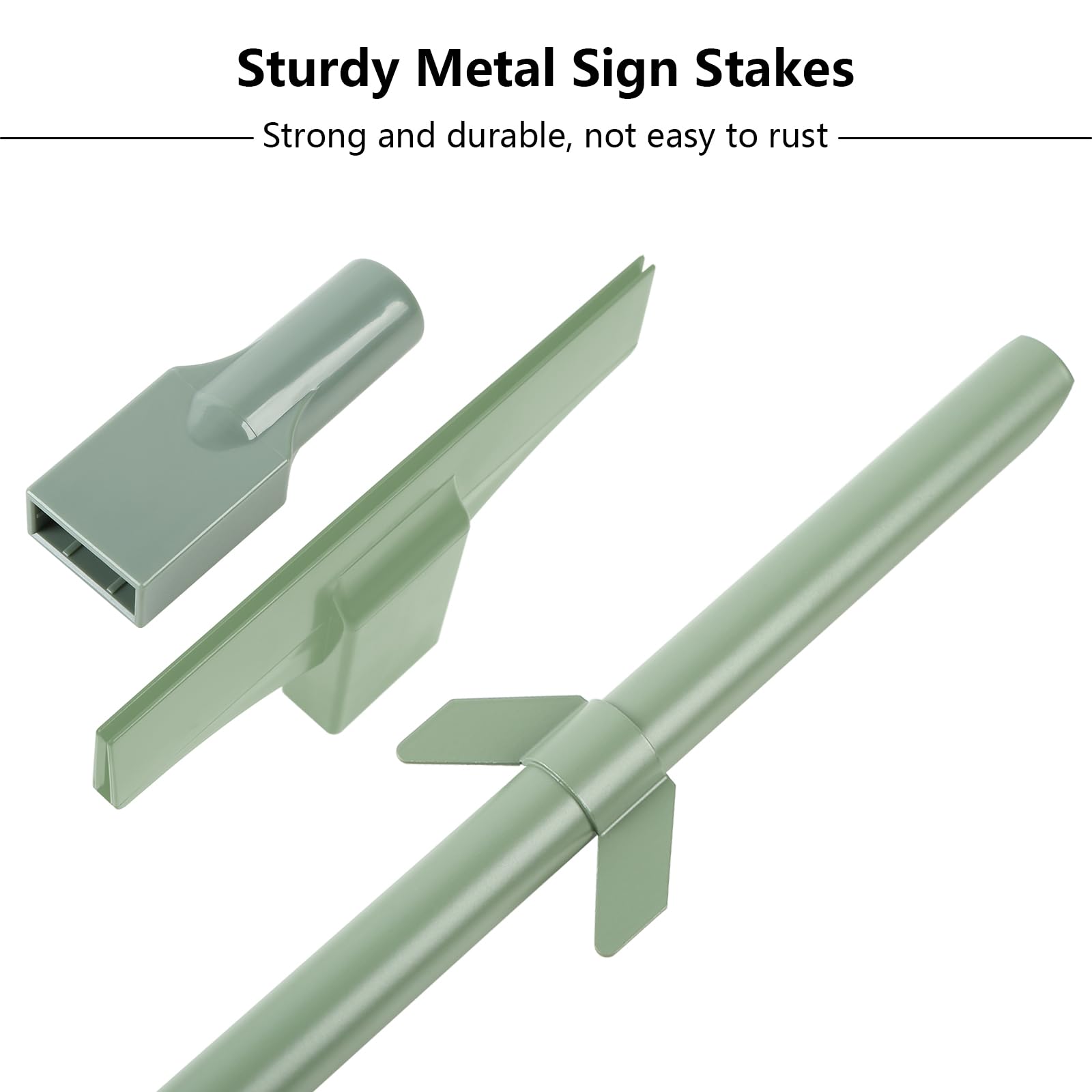 2pcs Garden Sign Mount Post Yard Sign Stakes Stand Sign Holder Aluminium Pathwork Stakes with Spike for Outdoor 122cm High(Green - Image 3