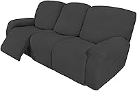 Vista 124 de Easy-Going - Funda elástica para sofá reclinable, 4 piezas, protector de muebles, sofá suave con parte inferior elástica, tela jacquard con Negro
