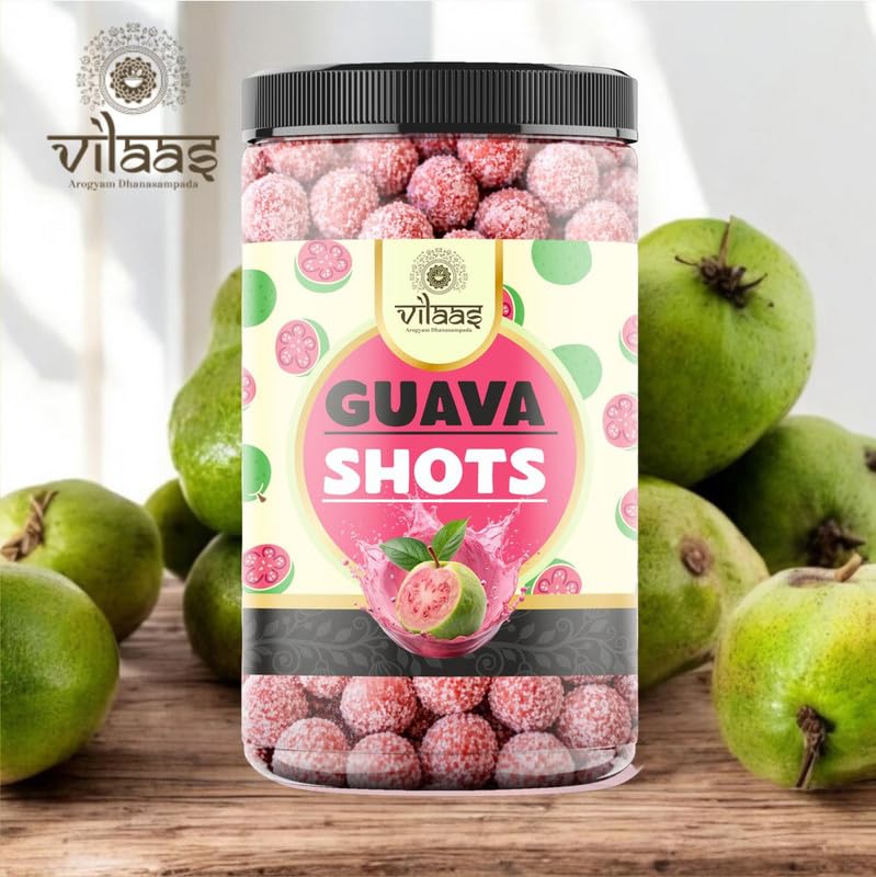 Image of VILAAS Guava Shot Mukhwas Candy Balls 300gm | Sweet & Tangy Guava Flavour Mouth Freshener | Traditional After-Meal Treat | Flavoured Mukhwas Snack