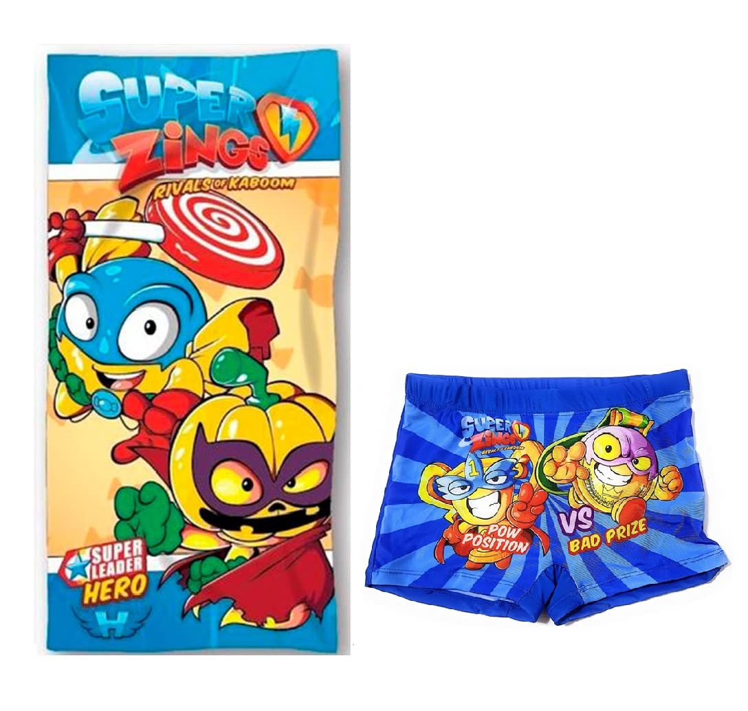 TJS THE JIREH STORETJS THE JIREH STORE Toalla y Bañador niño y Bebe para Piscina y Playa | Accesorios Playa 2 a 7 años Ropa de baño y Natacion (Superzings 4-5 años)