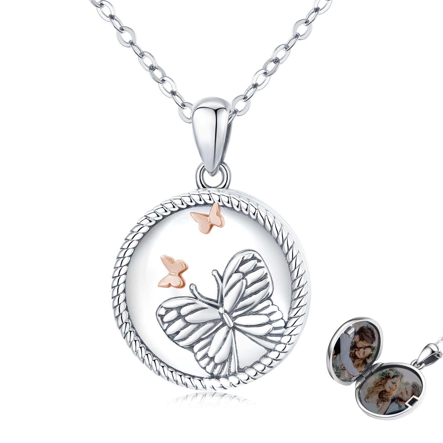 Butterfly Necklace Sterling Silver Butterfly Locket Necklace That Holds Pictures Butterfly Pendant N