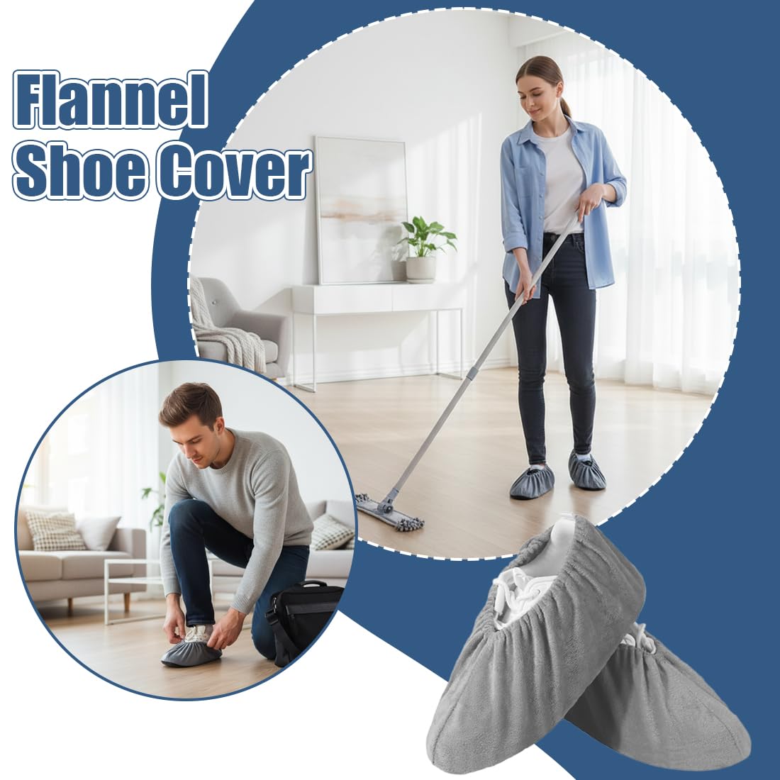 Copriscarpe Lavabili Antiscivolo Resistenti All'usura per Casa Ospiti, 3 Paia (Rosa/Verde/Grigio)