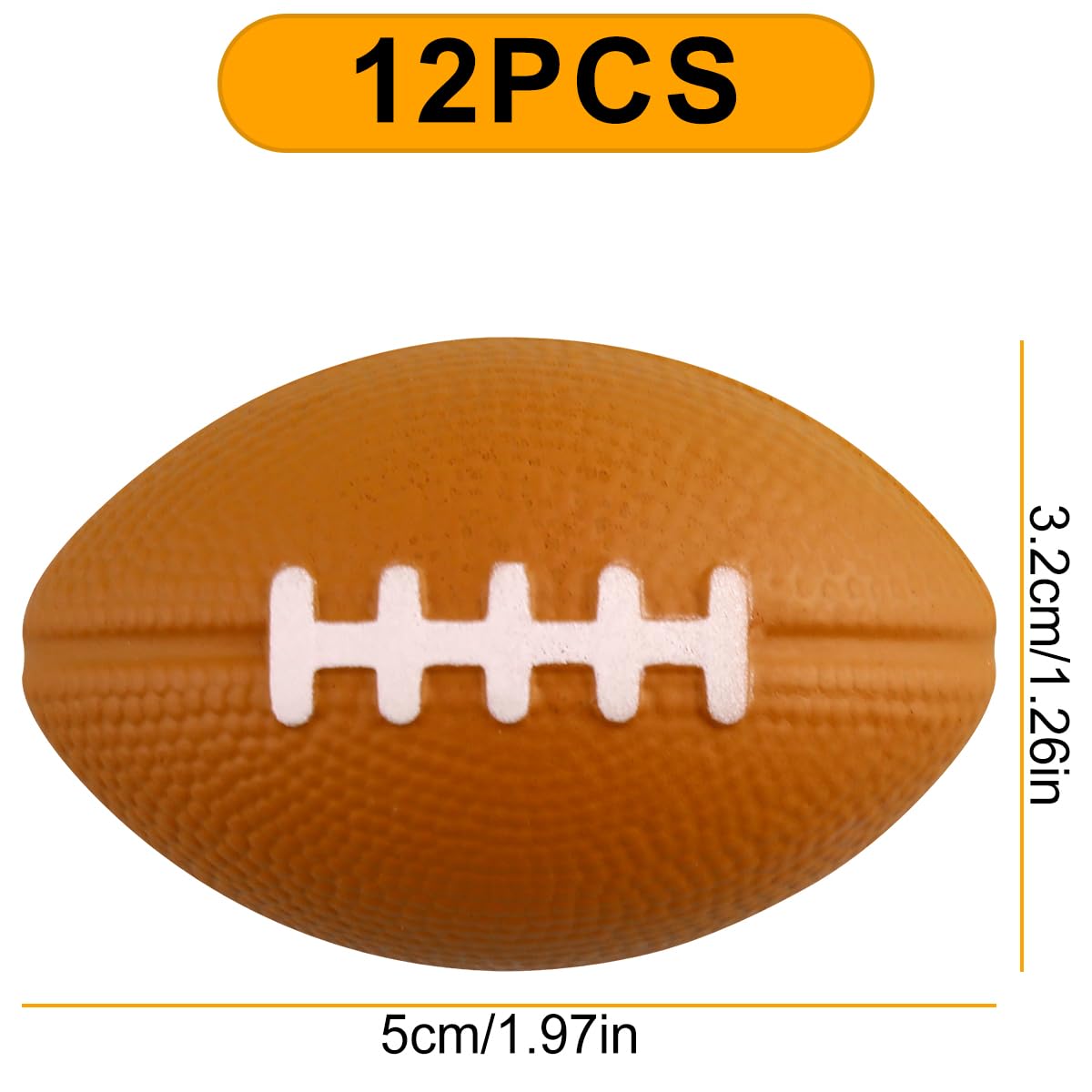 Lotsdonxia 12 Pcs Mini Foam Squeeze Balls Small Portable Stress Relief Ball Set Soft Anti-Stress Toys for Children & Adults Parties and Daily Use (Rugby) - Image 2