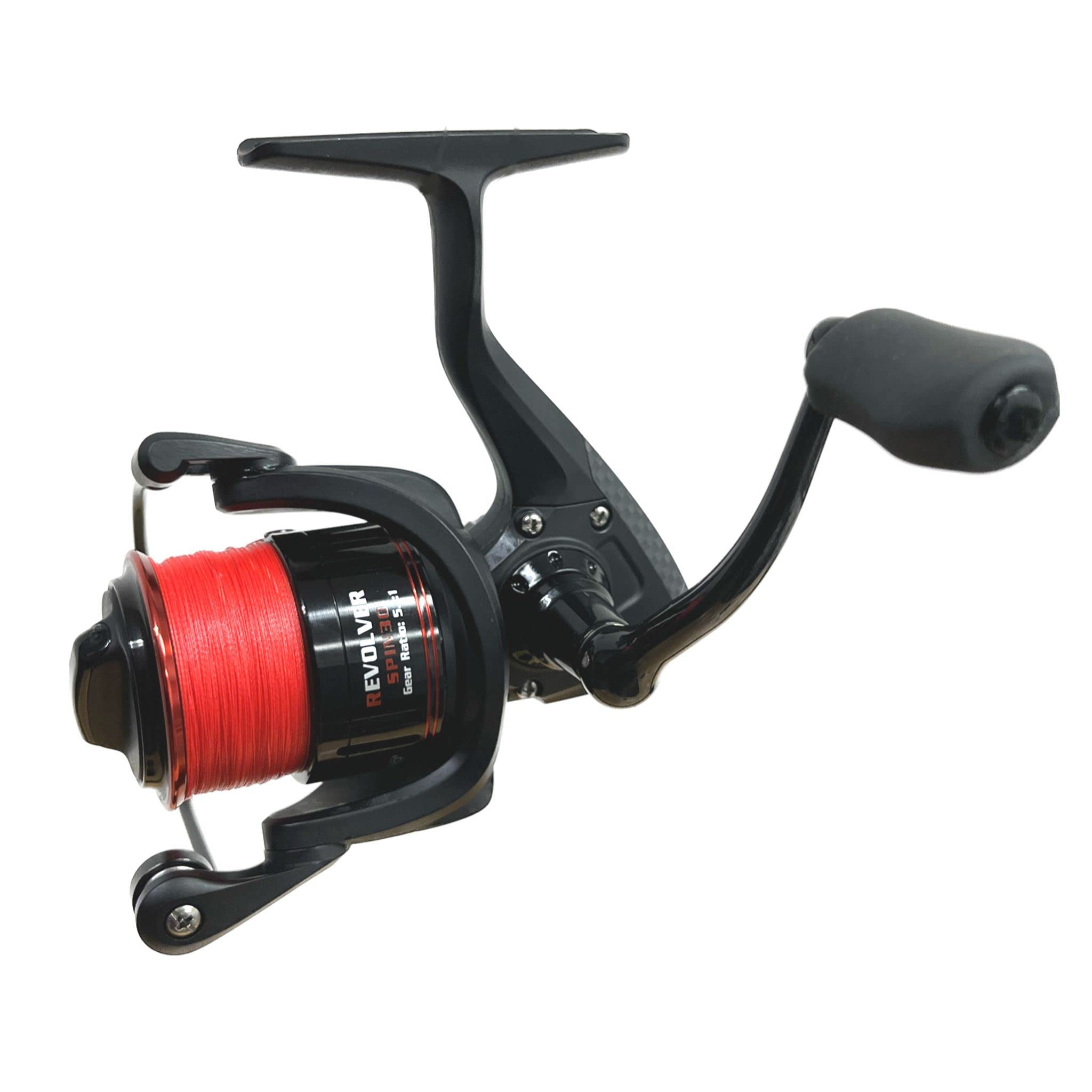 Hunter Pro Revolver 30 Spinning Reel: 5+1 BB Lure Reel Pre-Spooled with 20 lb Braided Line