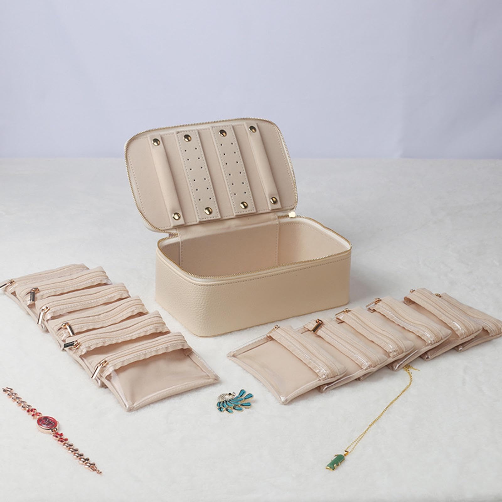 Portagioie con 12 Sacchetti di Velluto, Ideale Come Regalo per Collane, Anelli E Orecchini, Perfetto per, per Ragazze E Mamme.