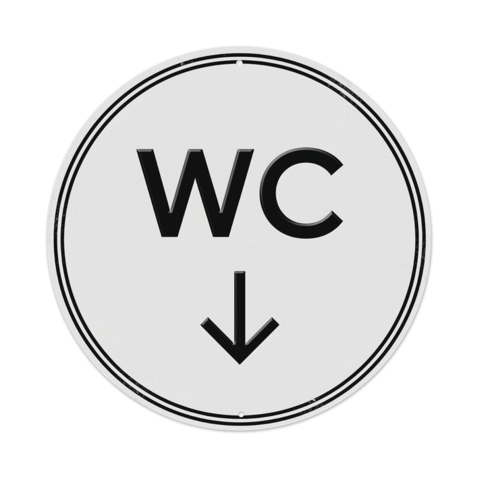 Toilet (WC) Classic Arrow Shield Vintage Metal Tin Sign Plaque Wall Decor for Cafe, Club, Garden Round Metal Poster 8x8Inch