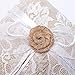 Amajoy Vintage Rustic Burlap Lace Wedding Ring Pillow 7.5 inch x 7.5 inch