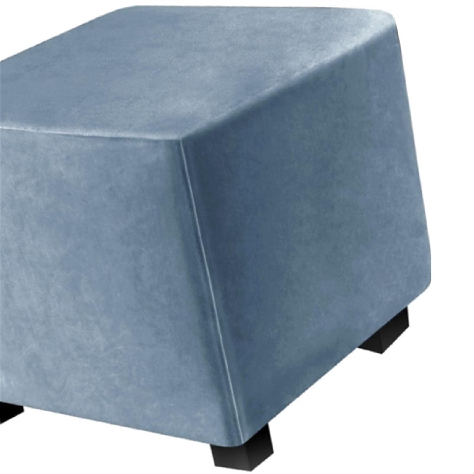 Ottoman Covers Stretch Square Foot Stool Covers Stretch to Fit Square Storage Stool Ottoman Covers Footstool Protector for Living Room，Removable Washable(Color:Dusty Blue,Size:50x50 cm 19x19 in)