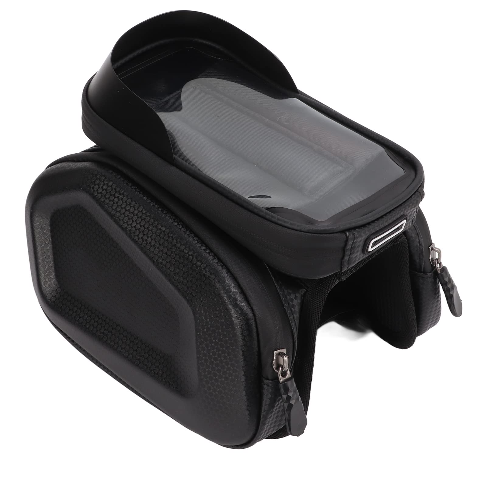 Bike Frame Bag Awning Bike Phone Holder Side Pocket Double Zipper Outdoor Cycling for Phones Under 7.2 Inch